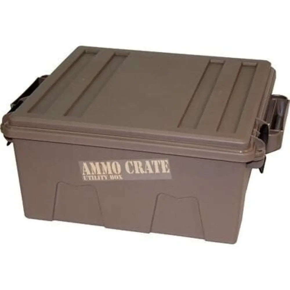Mtm Ammo Cans & Dry Box Crate Utility Large 14’’x13.5’’x7.25’’ Dark Earth Buy at Faith and Freedom Outdoors