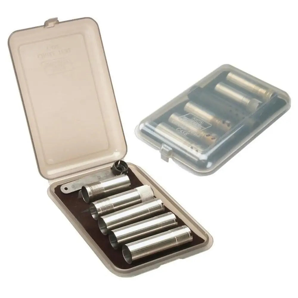 Mtm Chokes/muzzle Devices Choke Tube Case for 6 Extended Tubes Clear Smoke Buy at Faith and Freedom Outdoors