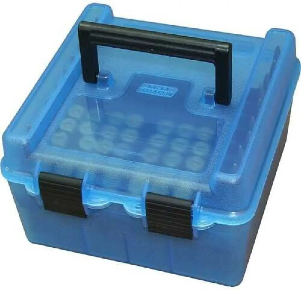 Mtm Deluxe Ammo Box Handle Wsm Wssm Ultra Mag 100 Rounds Clear Blue - R-100-mag-24