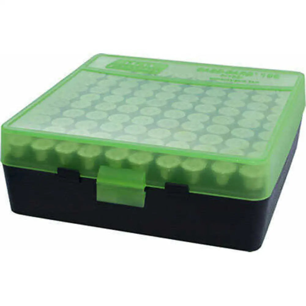 Mtm P100916t 100 Rounds Pistol Box 9mm/380 Clr/grnblk
