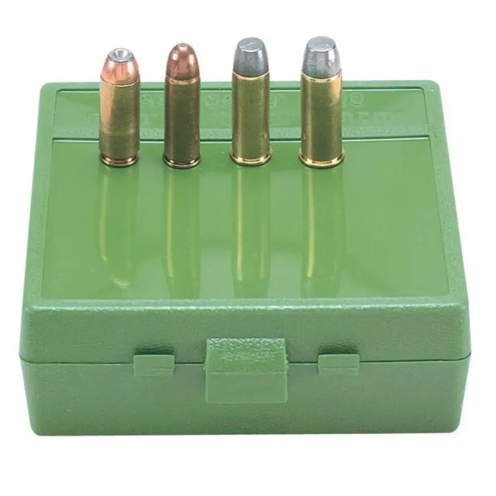 Mtm Shooting|ammo Boxes P-64 Series Handgun Ammo Box for 50 Ae 480 Ruger Green Buy at Faith and Freedom Outdoors