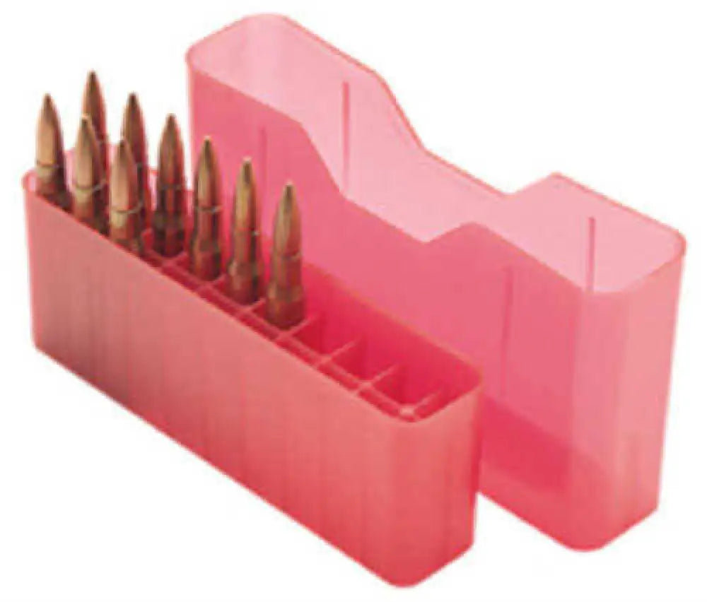 Mtm Slip-top Ammunition Box 20 Round 223 Rem 204 Ruger 222 Mag Clear Red J-20-xs-29