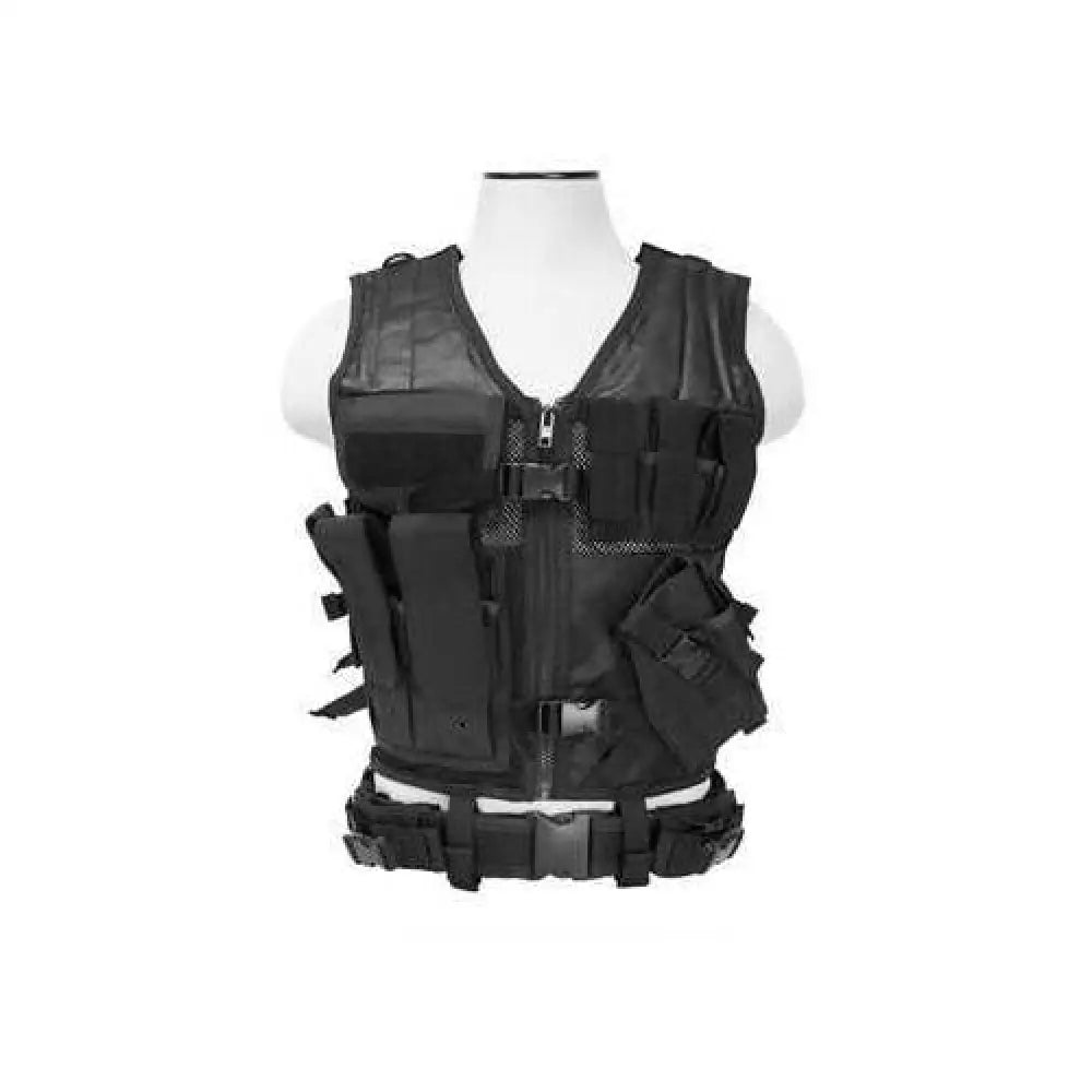 Ncstar Tactical Vest Nylon Black Size Medium- 2xl Fully Adjustable Pals Webbing Pistol Mag Pouches Rifle Inc - Ctv2916b