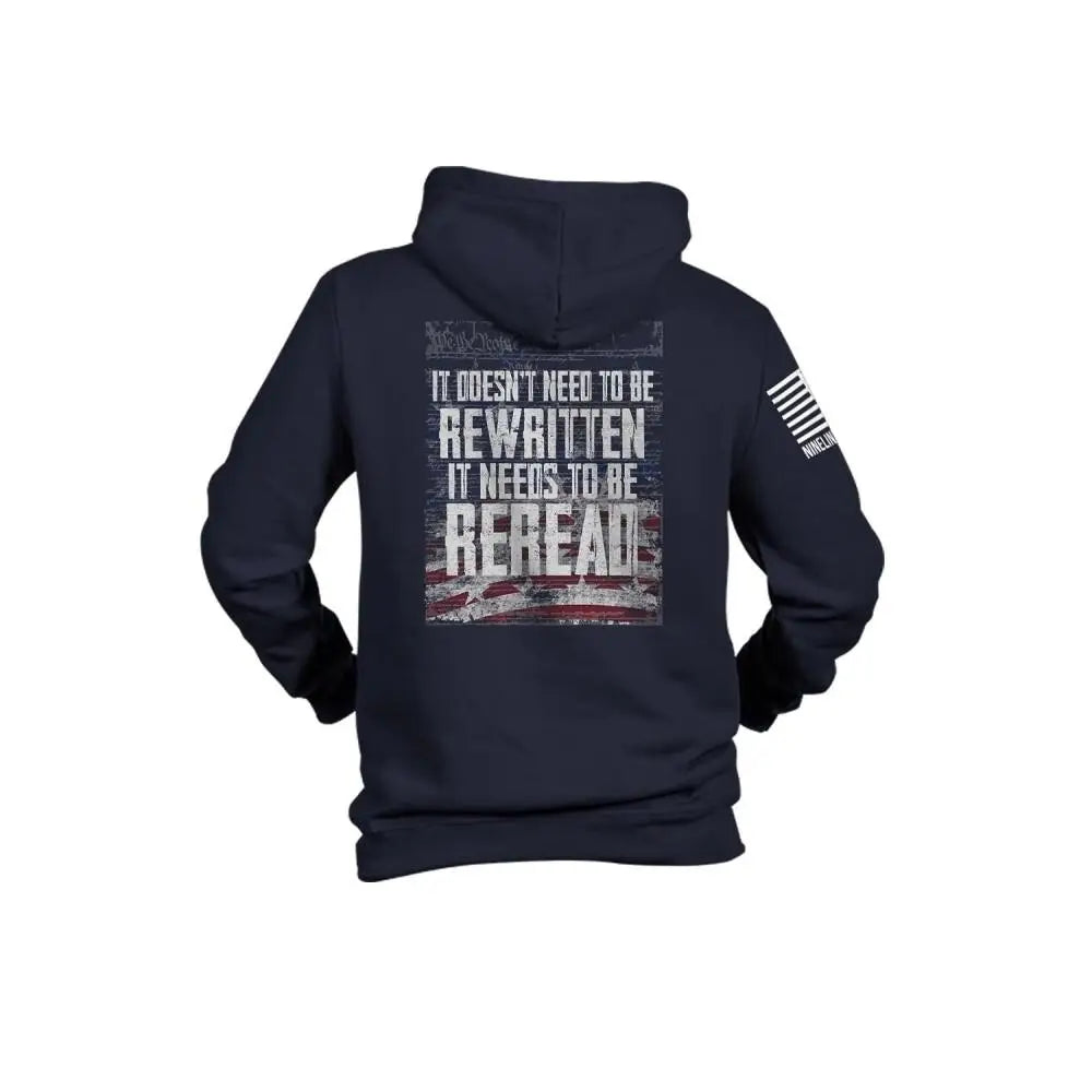 Nine Line Apparel Hoodies & Sweatshirts Reread not Rewritten Hoodie Navy s Buy at Faith and Freedom Outdoors