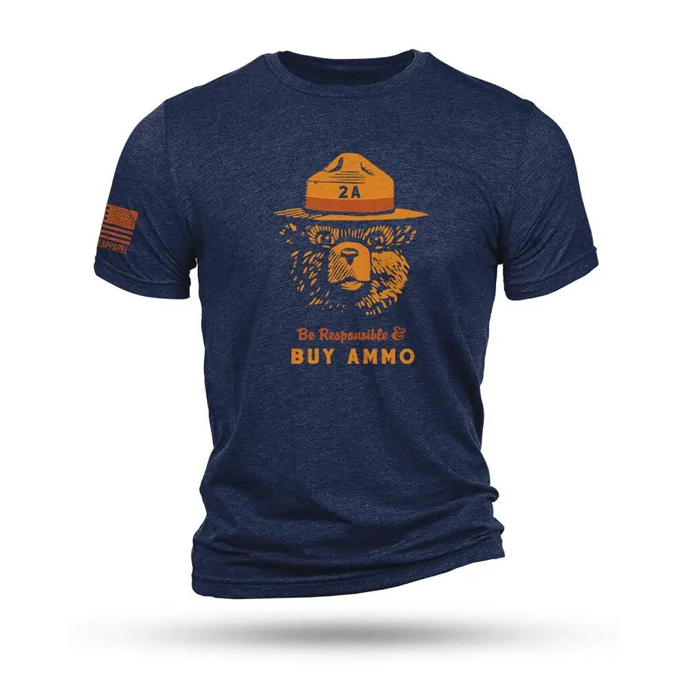 Nine Line Apparel Short Sleeve Shirts 2a Bear Navy Triblend T-shirt Xl Buy at Faith and Freedom Outdoors