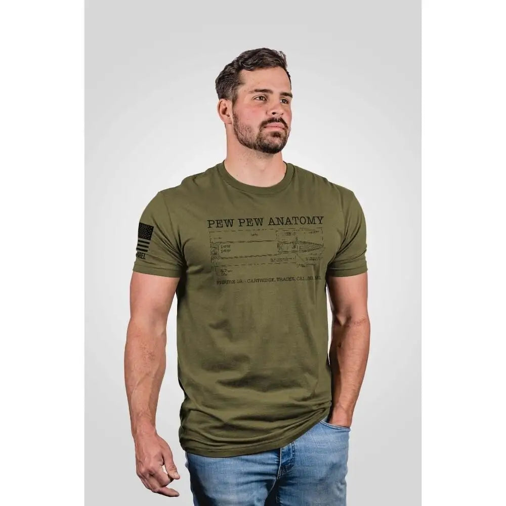Nine Line Apparel Short Sleeve Shirts Pew Anatomy Shirt Military Green l Buy at Faith and Freedom Outdoors