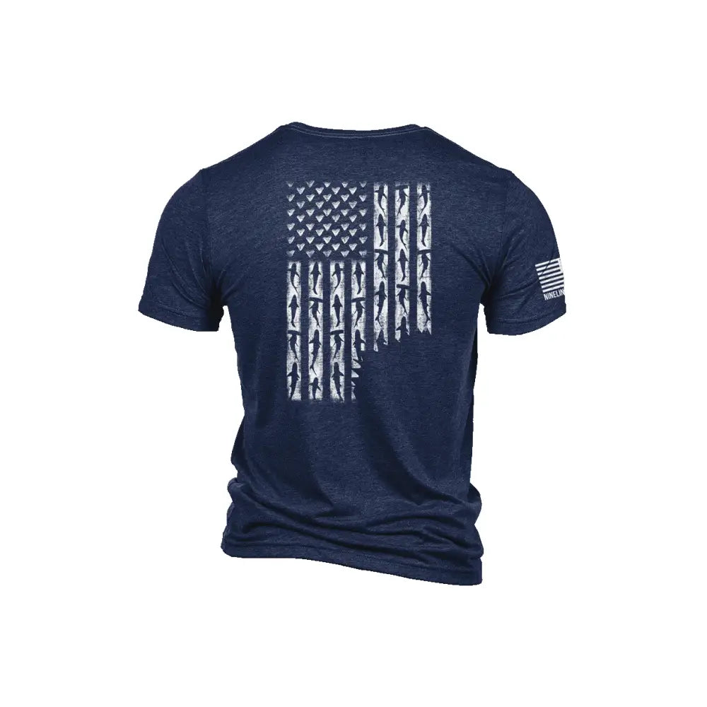 Nine Line Apparel Short Sleeve Shirts Shark Flag T-shirt Navy Xl Buy at Faith and Freedom Outdoors