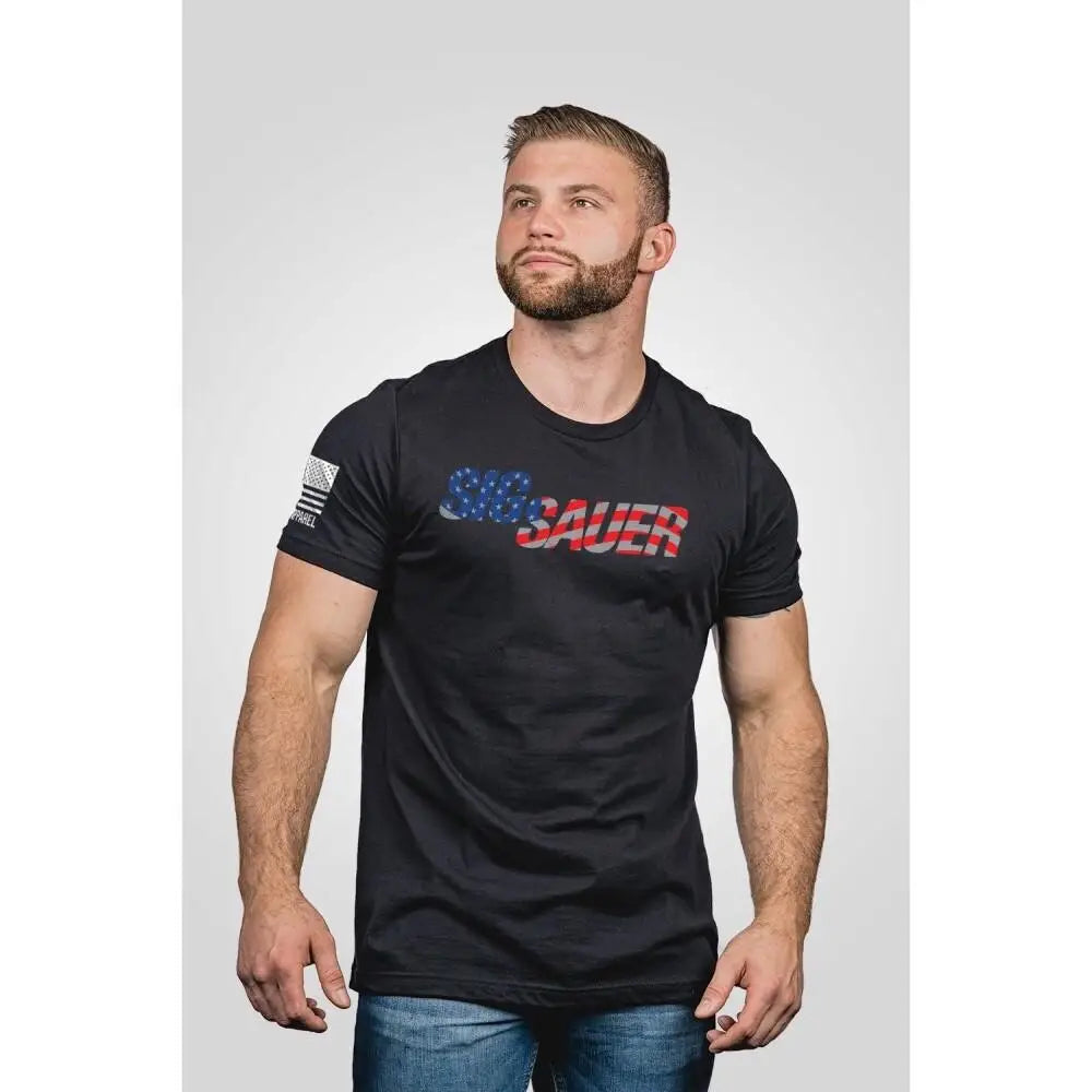 Nine Line Apparel Short Sleeve Shirts Sig Sauer Usa Flag Shirt Black 3xl Buy at Faith and Freedom Outdoors