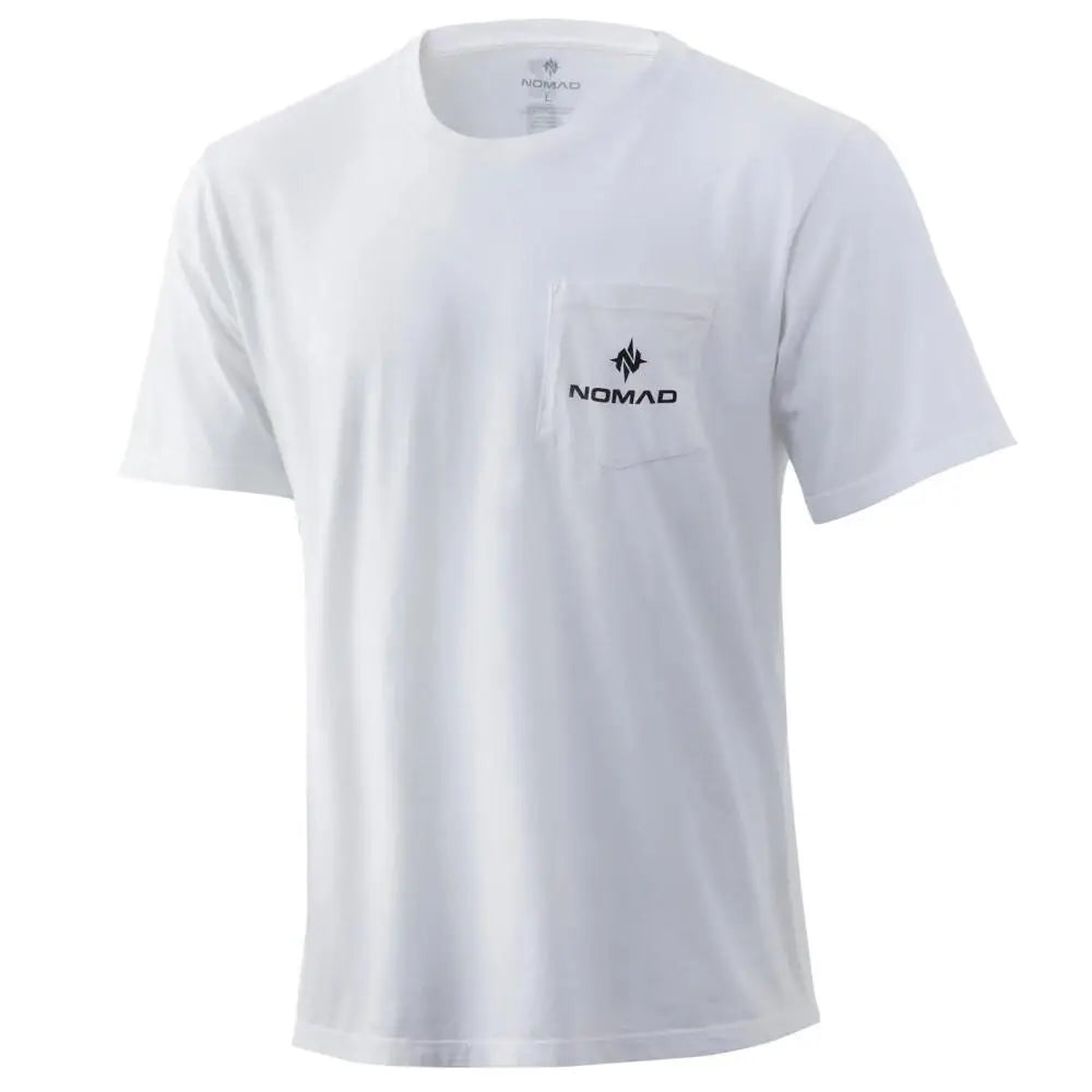 Nomad Short Sleeve Shirts Logo Pocket Tee White m Buy at Faith and Freedom Outdoors