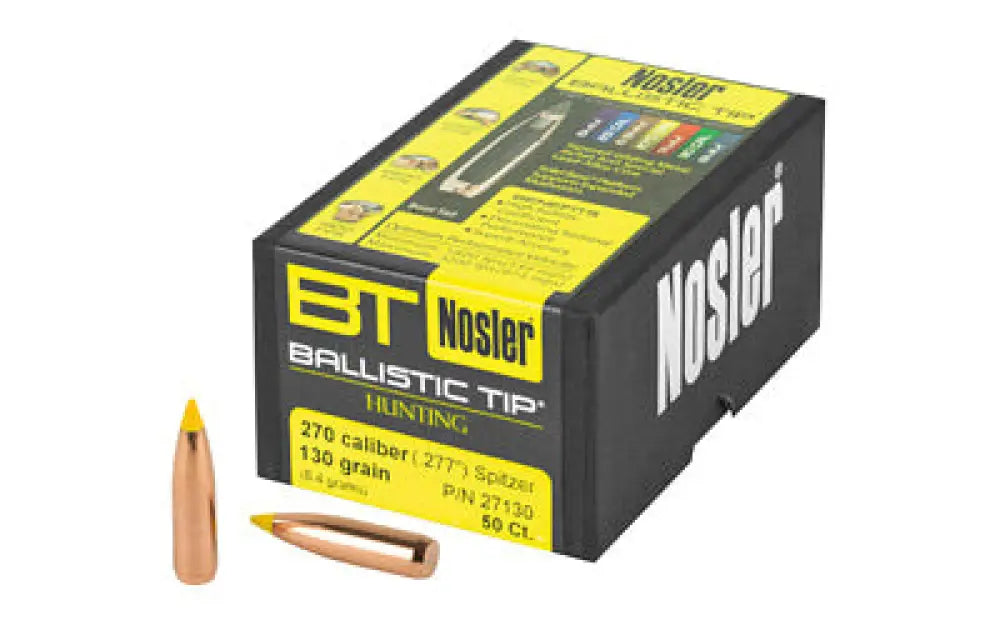 Nosler 270 Cal 130gr 50ct Buy at Faith and Freedom Outdoors - Bullets - Ballistic Tip