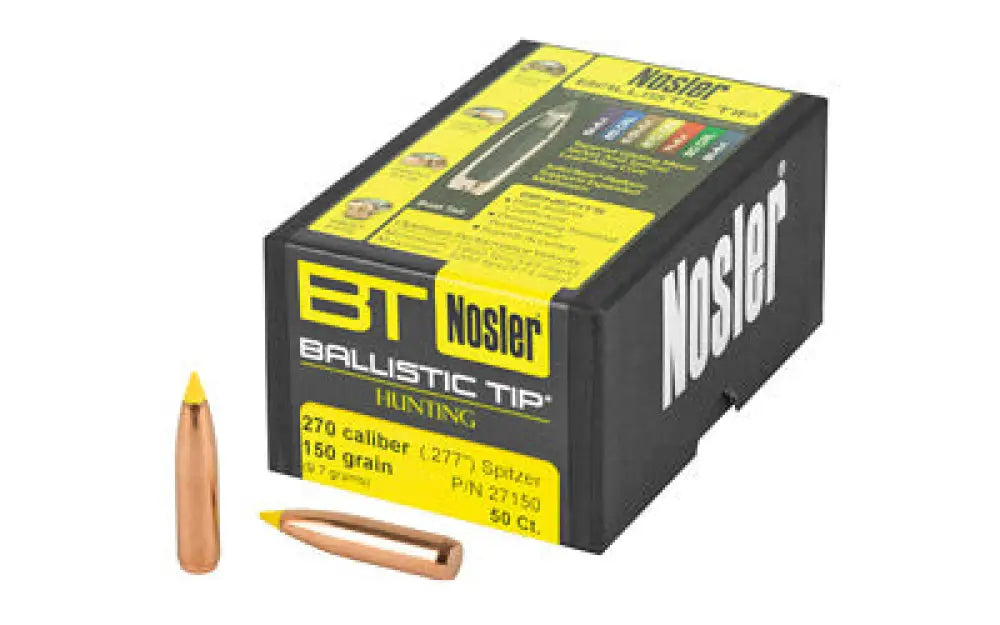 Nosler 270 Cal 150gr 50ct Buy at Faith and Freedom Outdoors - Bullets - Ballistic Tip