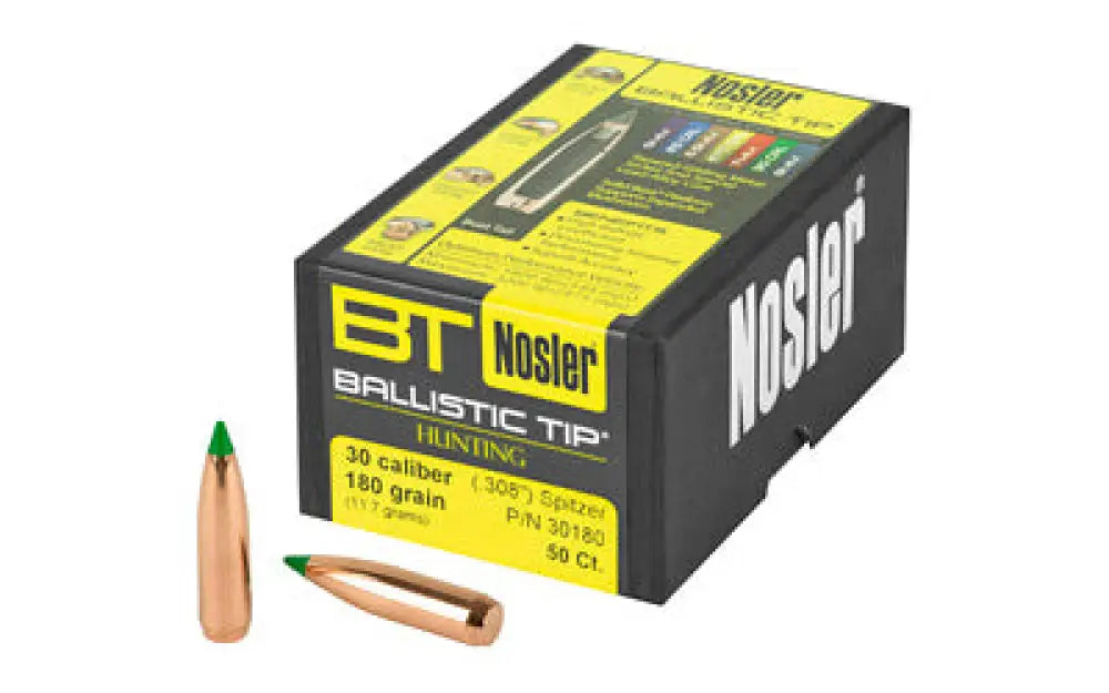 Nosler 30 Cal 180gr 50ct Buy at Faith and Freedom Outdoors - Bullets - Ballistic Tip