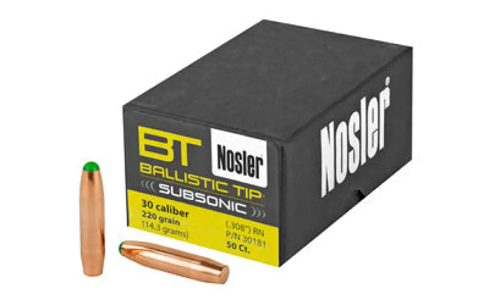 Nosler 30 Cal 220gr 50ct Buy at Faith and Freedom Outdoors - Bullets - Ballistic Tip