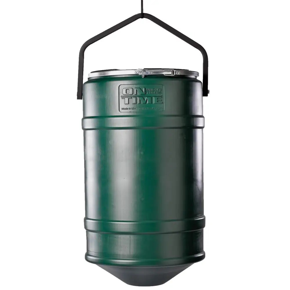 On Time Wildlife Feeders 200 Lb Barrel with Hanger (without Timer) Buy at Faith and Freedom Outdoors