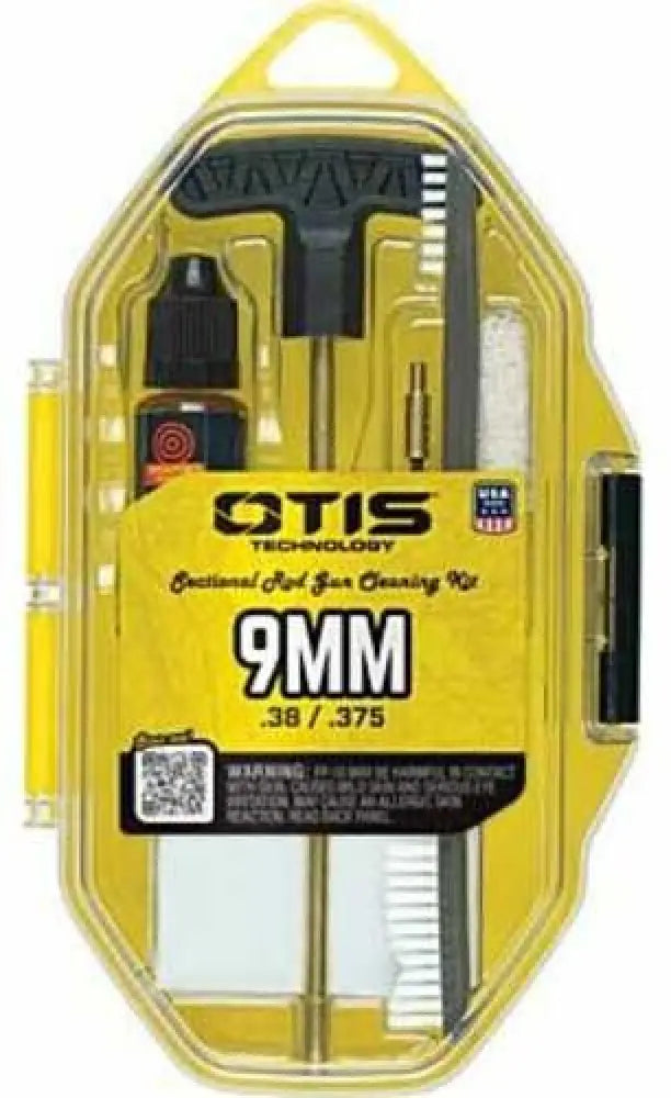 Otis Fgsrs9mm 9mm Cleaning Kit for Pistol 9mm/.375/.38 Cal Yellow Plastic Box Case