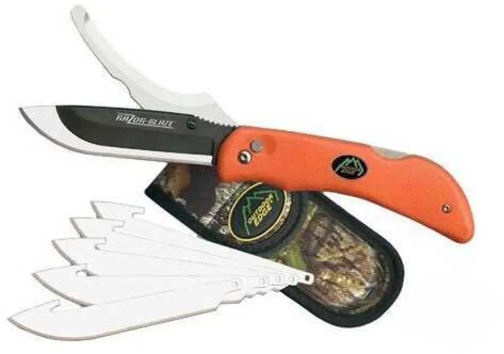 Outdoor Edge Cutlery Corp Razor-pro 6 Blades Orange Clam Pack Md: Ro-20c