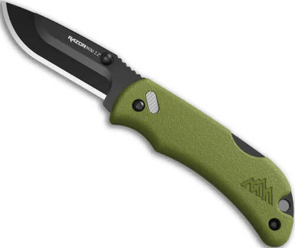 Outdoor Edge Razor-mini 2.2’’ Od Green Pms W/2 Black Dp Blds - Rmg222c