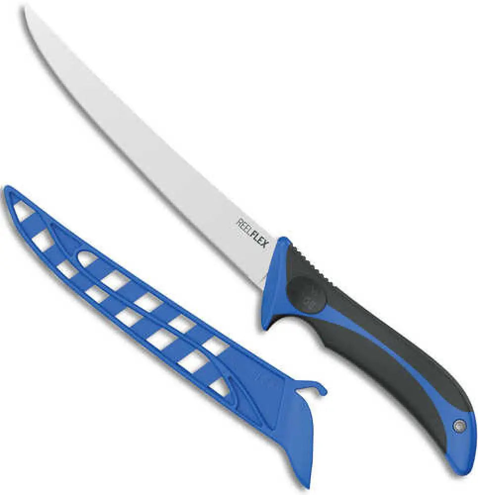 Outdoor Edge Rf75c Reelflex 7.50’’ Fixed Fillet Plain Satin 4116 Ss Blade Blue/black Tpr Handle - Rf75c