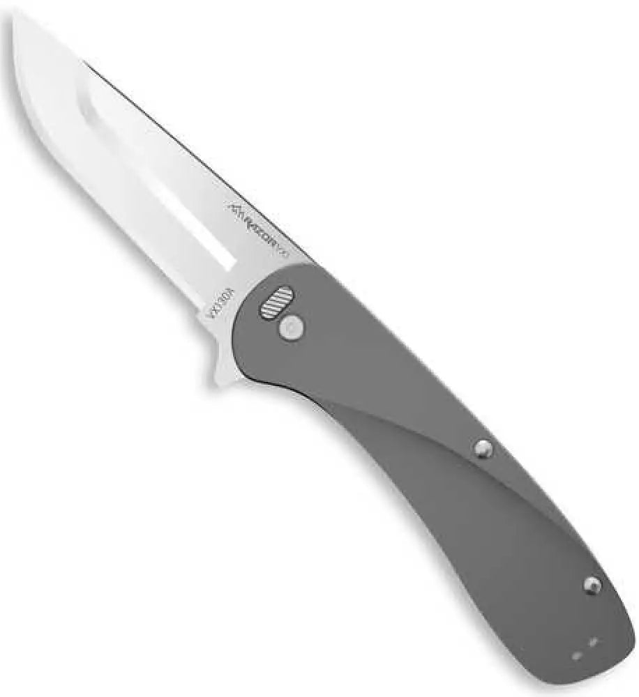 Outdoor Edge Vx130a Razor Vx1 Edc 3’’ Folding Plain Satin 420j2 Ss Blade Gray Anodized Aluminum Handle