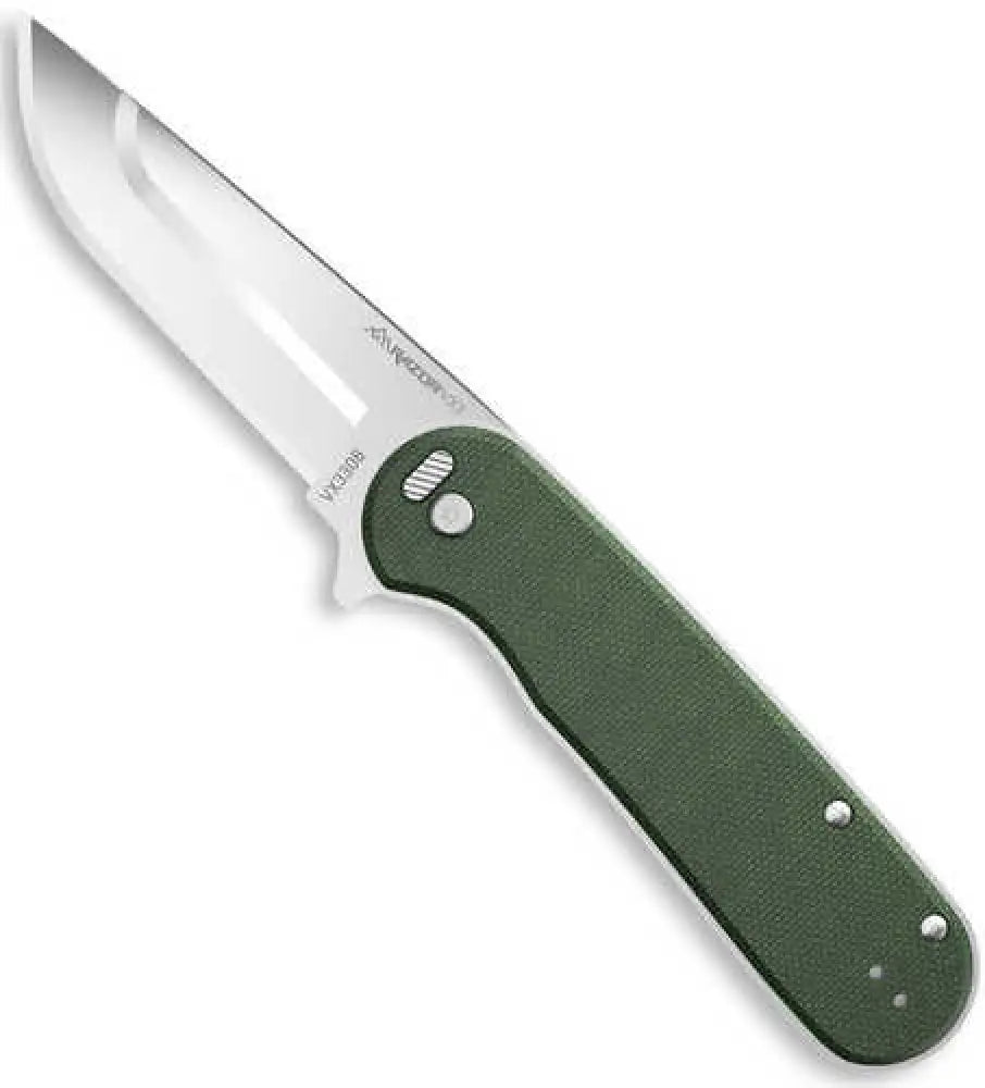Outdoor Edge Vx330b Razor Vx3 Edc 3’’ Folding Drop Point Plain Satin 420j2 Ss Blade Green Micarta Handle