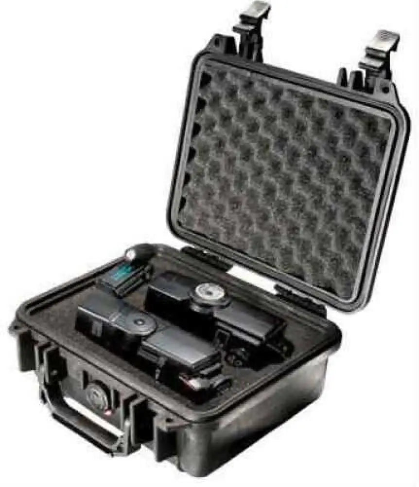 Pelican 1200 Protector Case Outside: 10.6’’ X9.7’’ X4.9’’ - Black Light Weight Structural Resin with Polymer Sp