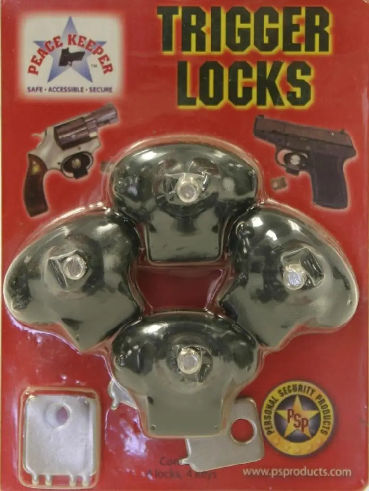 Personal Security Products Gun Locks Bulls Eye Peace Keeper Plastic Keyed Trigger Lock - 4 Pack Buy at Faith