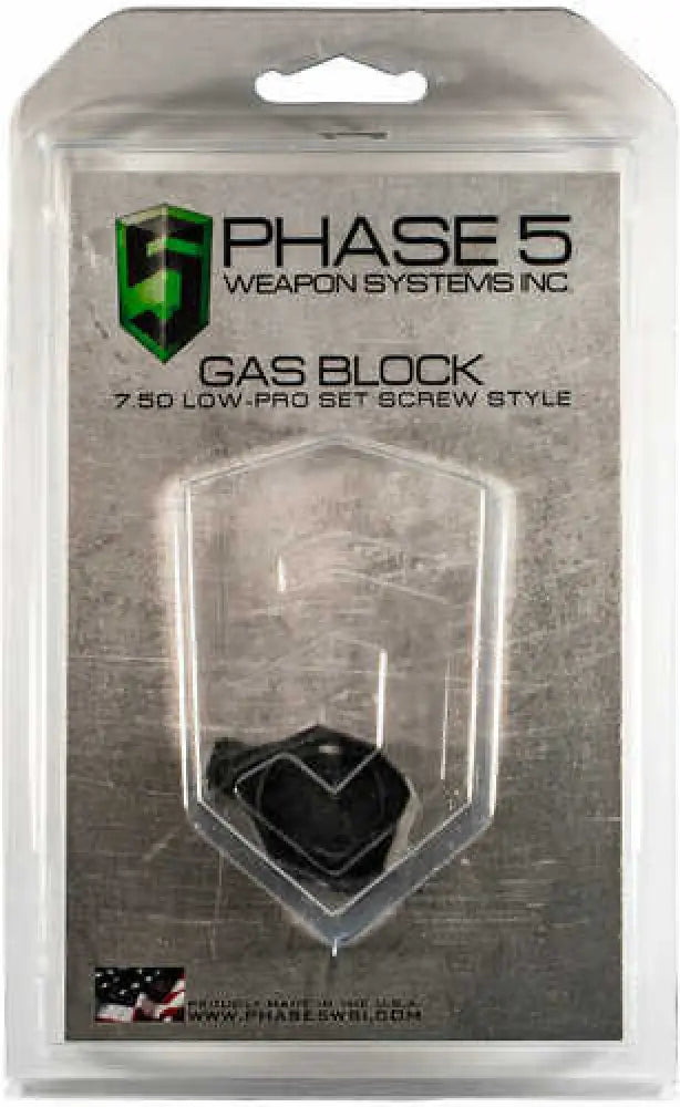 Phase 5 Weapon Systems Loprogas Pro Gas Block Screw Style 0.750’’ Barrel Black