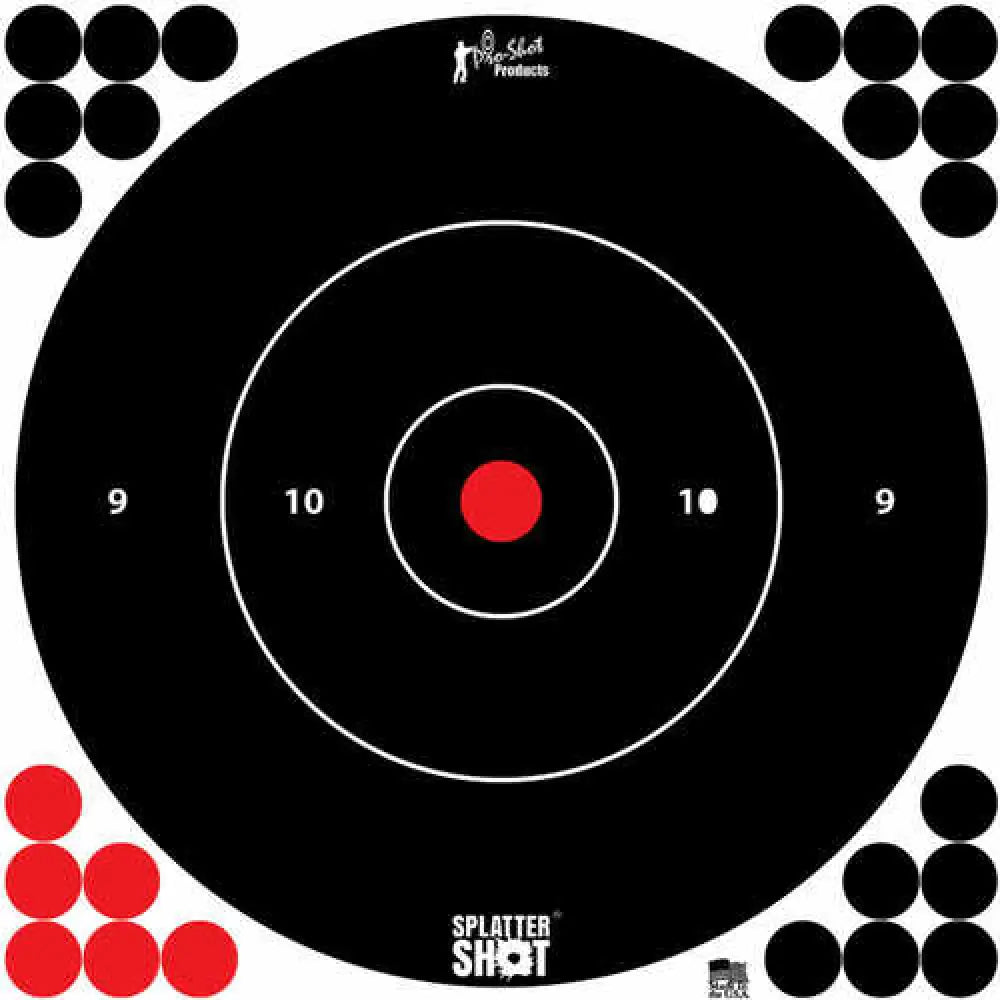 Pro-shot 12bwhtetg12p Splattershot Heavy Tag Paper Black/white Bullseye 12’’ 12 Pack