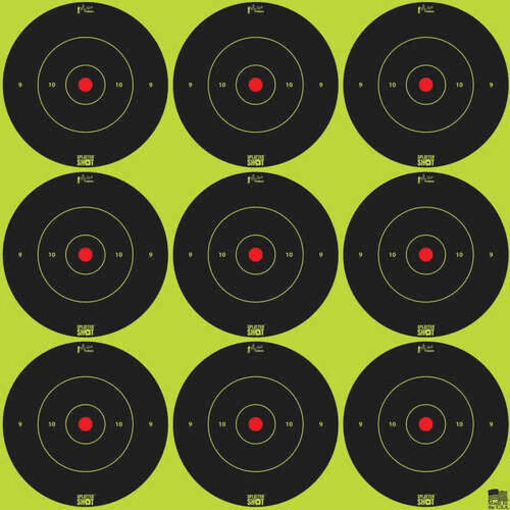 Pro-shot 2bgreen108 Splattershot Peel & Stick Self-adhesive Black/yellow Bullseye 2’’ 12pk