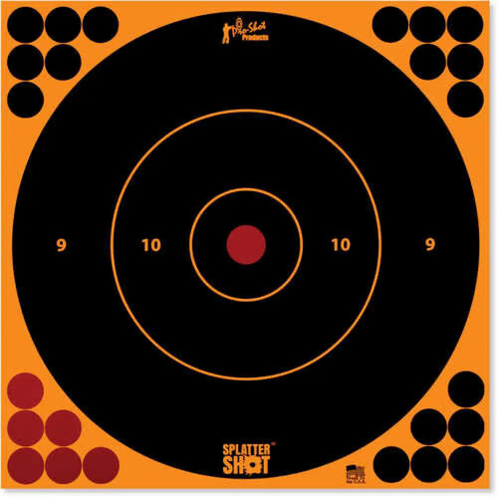 Pro-shot 8in Orange Bulls Eye Target 6 Quantity Pack - 8borng6pk