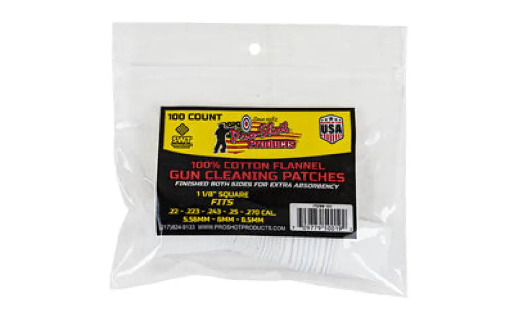 Pro-shot Patch.22-.270cal 100ct Buy at Faith and Freedom Outdoors - Cleaning Hardware & Components - Patch