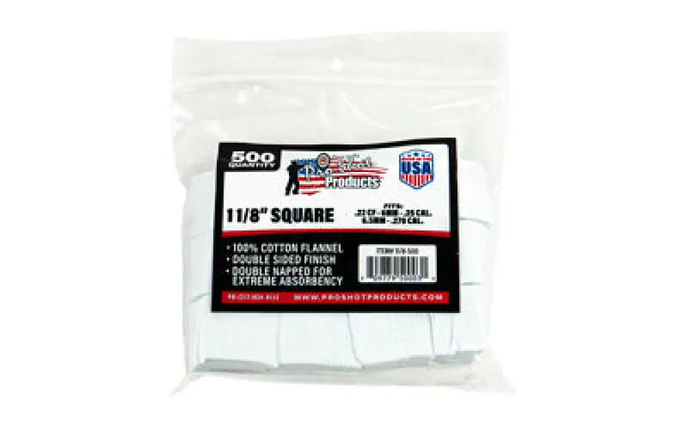 Pro-shot Patch.22-.270cal Sq 500 Ct Buy at Faith and Freedom Outdoors - Cleaning Hardware & Components - Patch