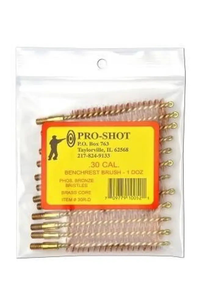 Pro-shot Products Cleaning Brushes Mops and Swabs Benchrest Phosphorus Bronze Rifle.30 Cal 12/ct Buy at Faith