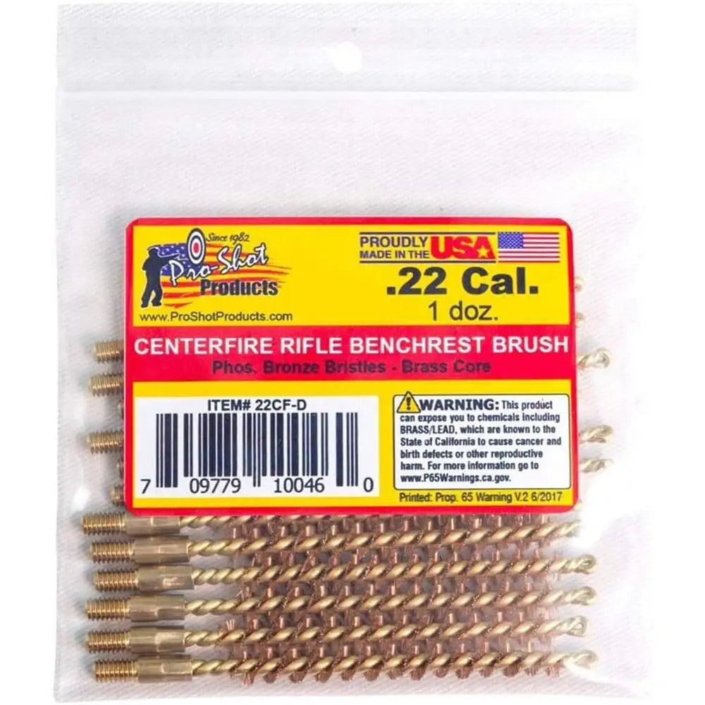 Pro-shot Products Cleaning Brushes Mops and Swabs Benchrest Phosphorus Bronze Rifle (8/32 Thread) - 22 Cal Centerfire
