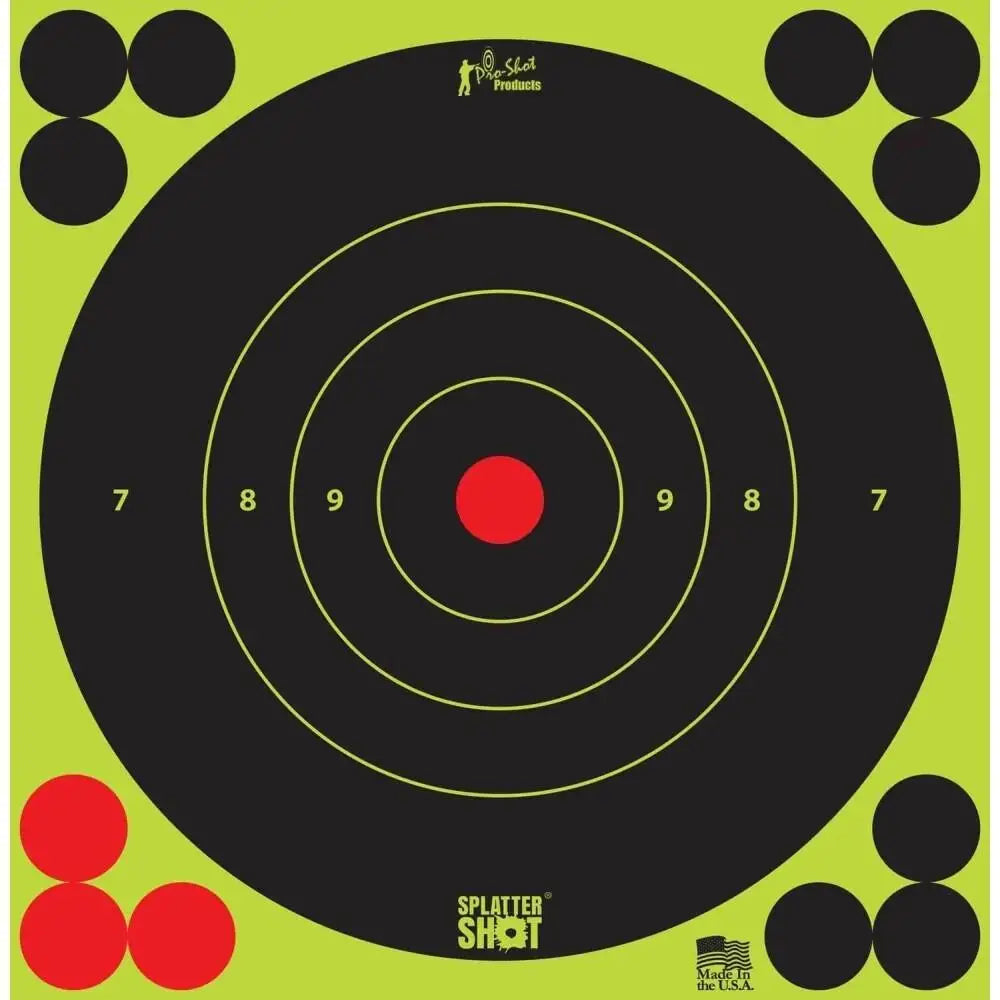 Pro-shot Products Paper Targets 6’’ Splattershot Green Bullseye 12/ct Buy at Faith and Freedom Outdoors