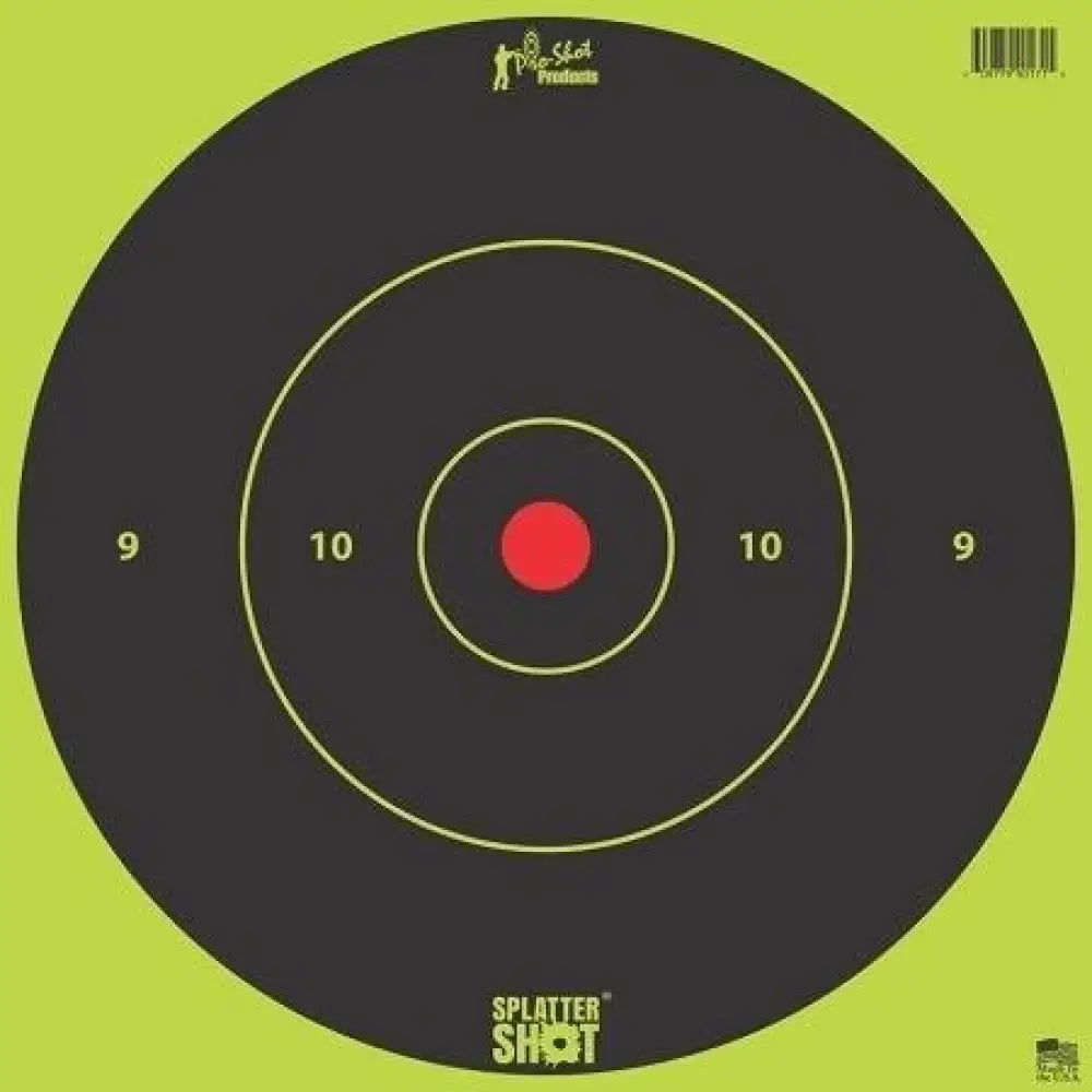 Pro-shot Products Paper Targets Splatter Shot 12’’ Green Bullseye Tag Target 5/ct Buy at Faith and Freedom Outdoors