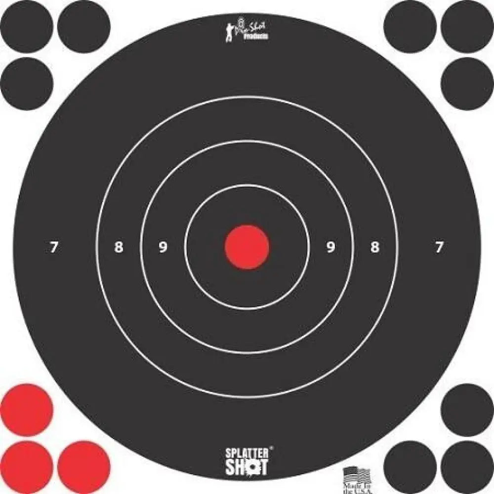 Pro-shot Products Paper Targets Splatter Shot 8’’ White Bullseye Target 6/ct Buy at Faith and Freedom Outdoors
