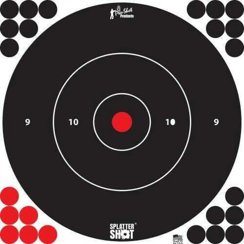 Pro-shot Splattershot Peel & Stick Self-adhesive Black/white Bullseye 12’’ 5 Pack - 12bwhte5pk