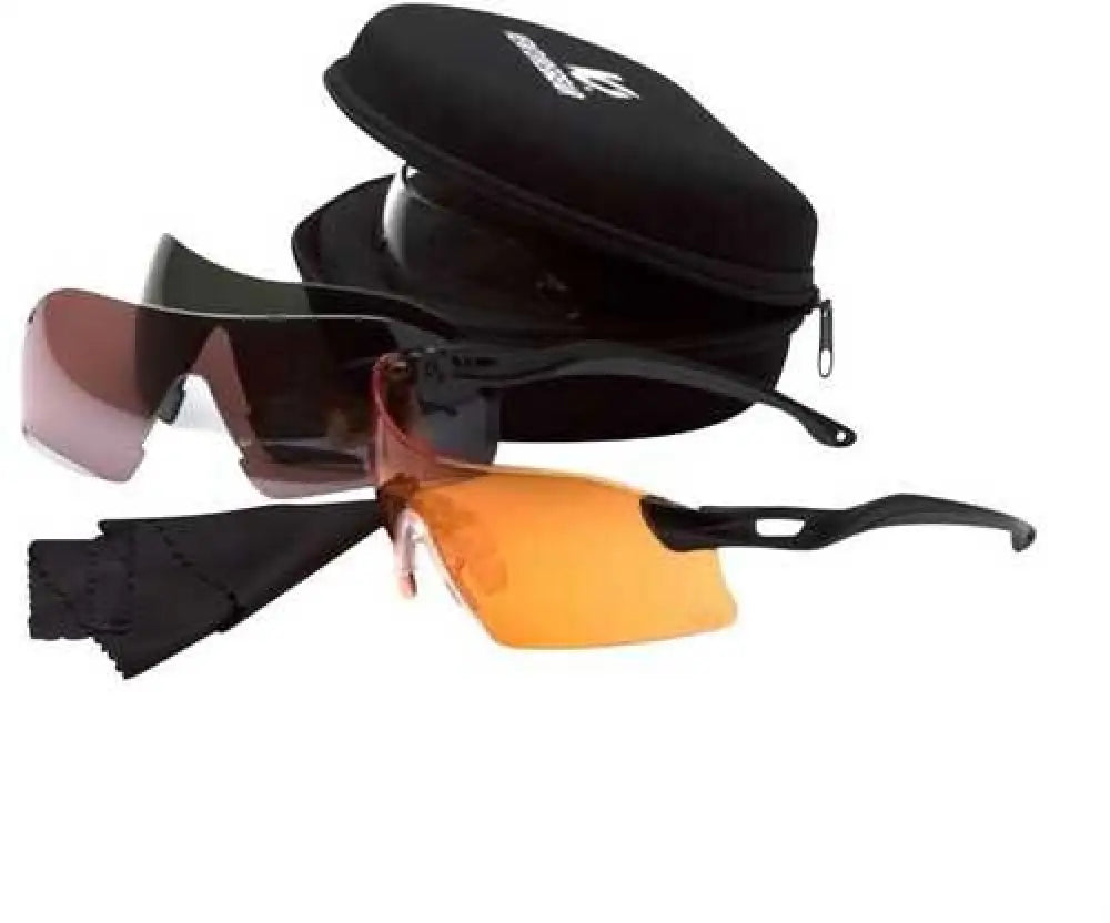 Pyramex Dropzone Shooting Glasses Multi Color Lens Black Frame - Vgsb88kit