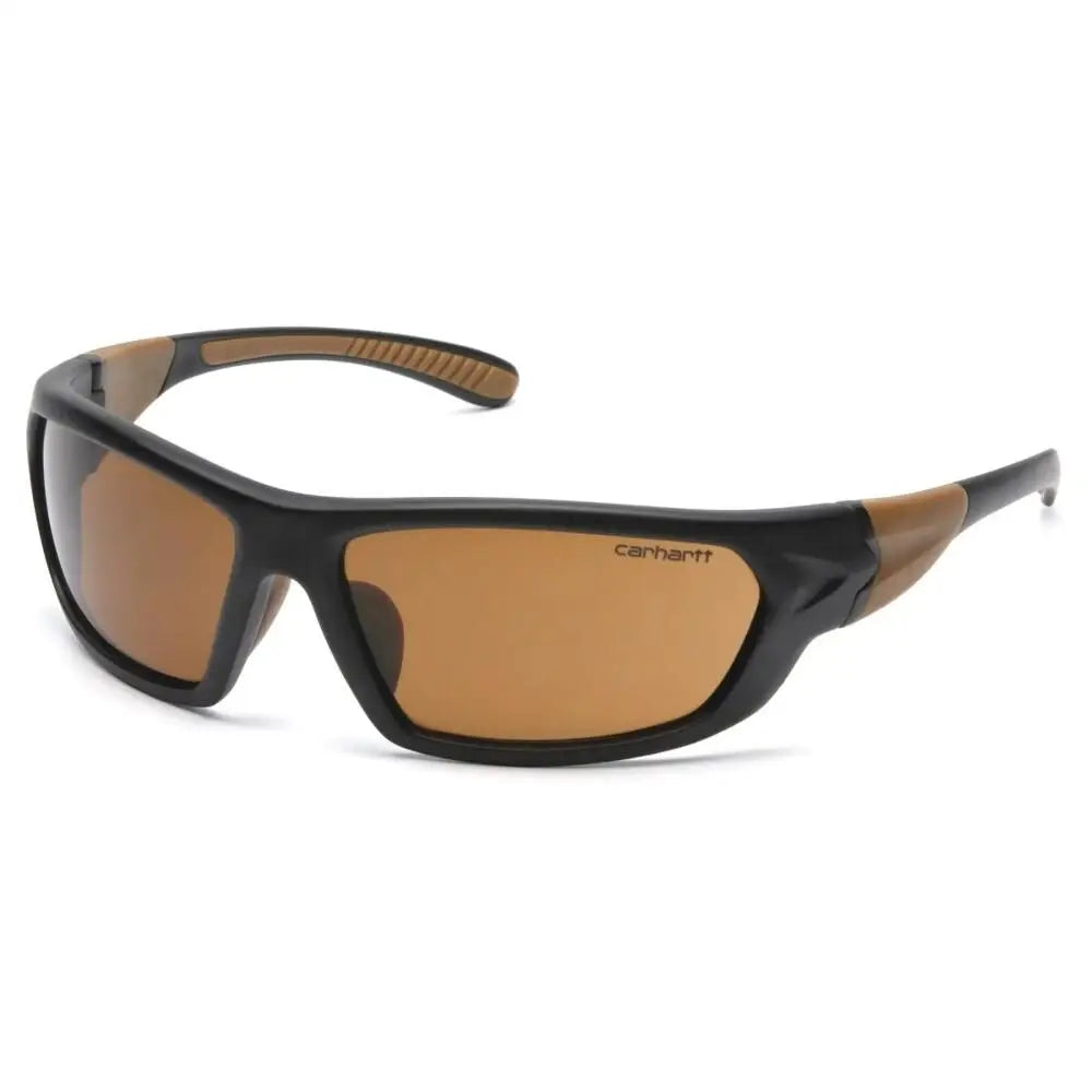 Pyramex Safety Glasses|shooting Glasses Carbondale Heavy Duty Shooting Black and Tan with Sandstone Bronze Lens Buy
