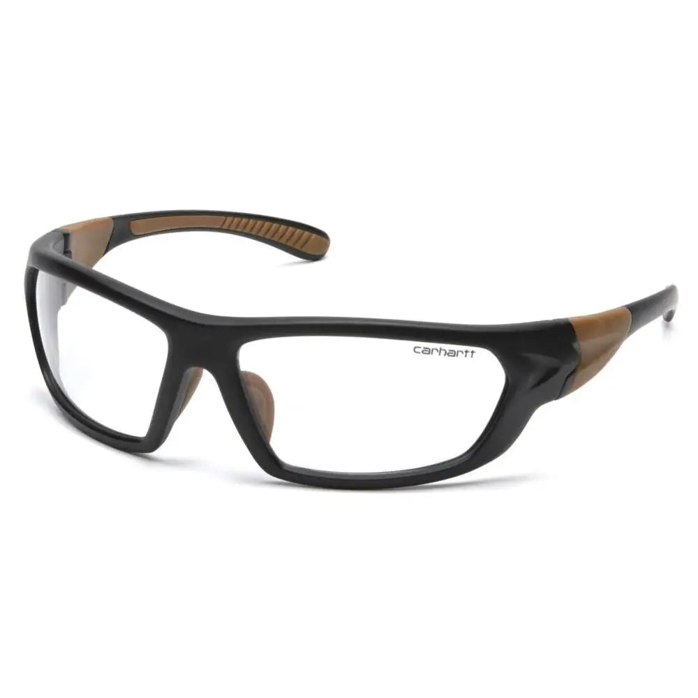 Pyramex Safety Glasses|shooting Glasses Caright Handartt Carbondale Shooting Black and Tan with Clear Lens Buy at Faith