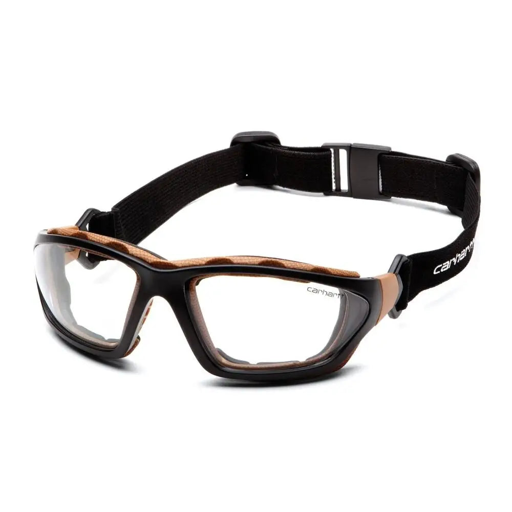 Pyramex Safety Glasses|shooting Glasses Caright Handartt Carthage Shooting Black and Tan with Clear Anti-fog Lens Buy