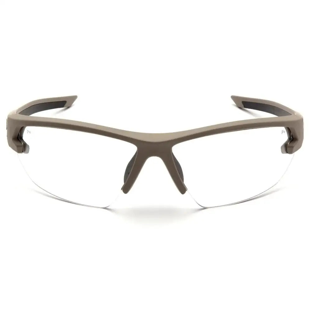 Pyramex Safety Glasses|shooting Glasses Venture Gear Semtex 2.0 Shooting Tan Frame with Clear Anti-fog Lens Buy