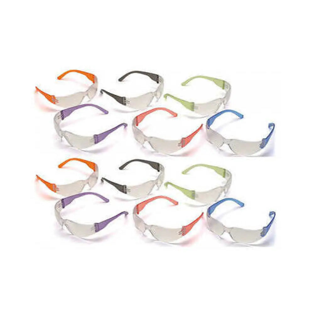 Pyramex Safety Products Clear Lens Multi Color Frames Intruder Package of 12 - S4110smp