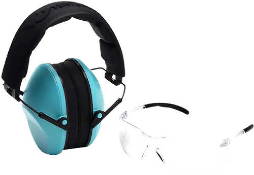 Pyramex Vgcombo410 Low-profile Combo Kit Scratch Resistant Clear Lens & Frame with Rubber Temple Tips Powder Blue Low-p