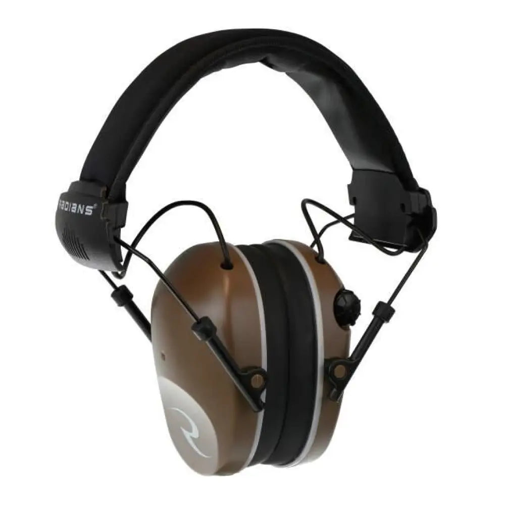 Radians Ear Muffs Dual Microphone Electronic Earmuff 3.5mm Stereo Jack 23db Black Tan Buy at Faith and Freedom Outdoors