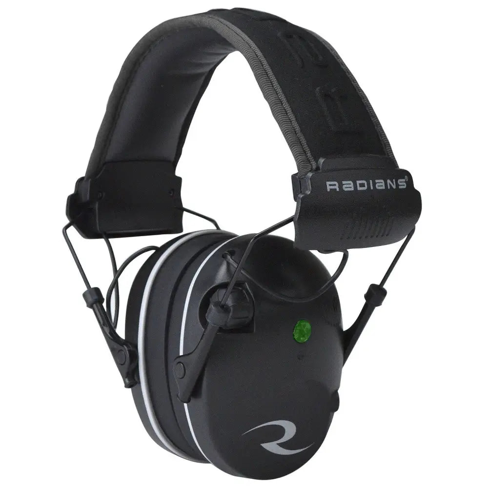 Radians Ear Muffs Dual Microphone Electronic Earmuff 3.5mm Stereo Jack 23db Black Grey Buy at Faith and Freedom Outdoors
