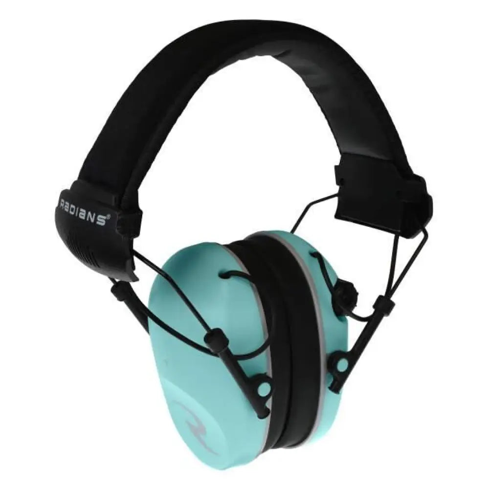Radians Ear Muffs Dual Microphone Electronic Earmuff 3.5mm Stereo Jack 23db Black Aqua Buy at Faith and Freedom Outdoors