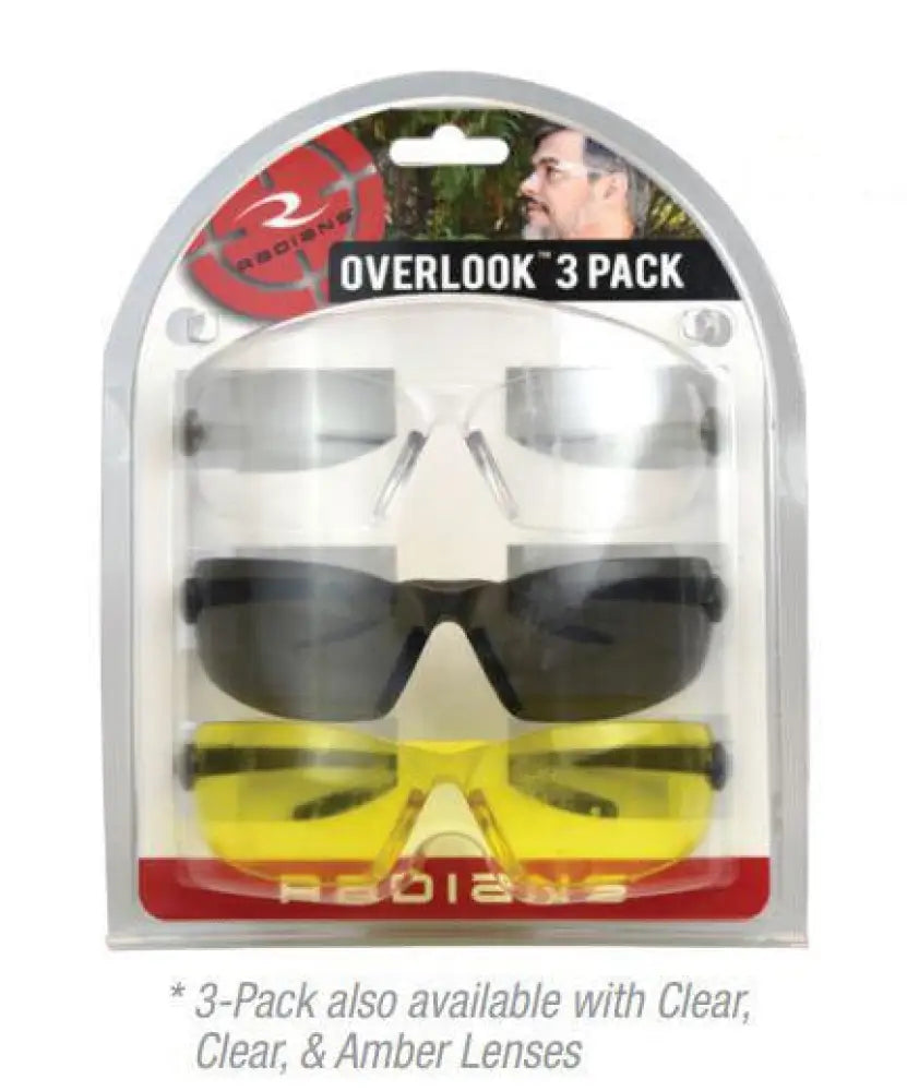Radians Shooting Glasses Overlook Combo Pack Black Clear Amber Lens 3/ct Buy at Faith and Freedom Outdoors