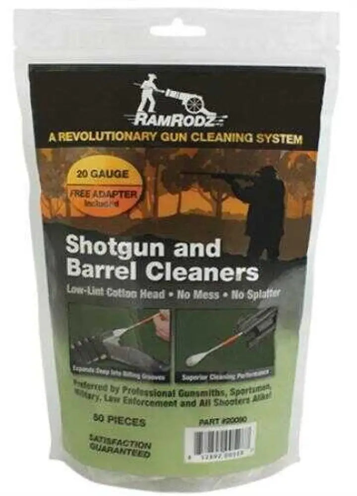 Ramrodz 20080 Barrel Cleaner 20 Gauge Cleaning Swabs 60 Per Pack
